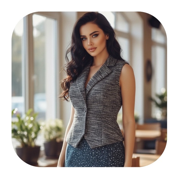 W by Worth Jackets & Blazers - W by Worth size 4 navy woven peplum vest